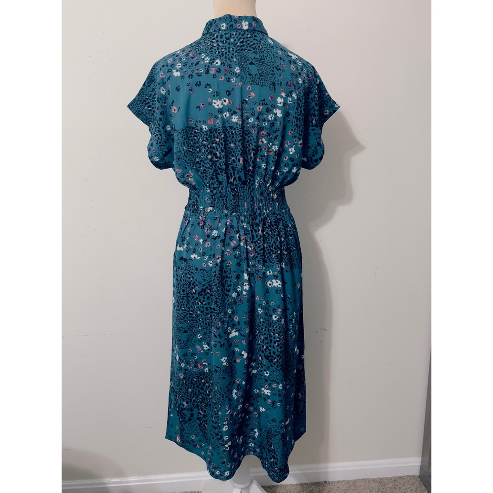 Monteau Teal Floral Midi Dress - Picture 5 of 7